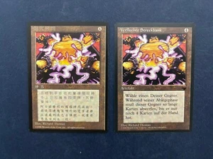 MTG 2X BLACK BORDERED CURSED RACK NM FBB GERMAN + CHINESE MAGIC THE GATHERING - Picture 1 of 6