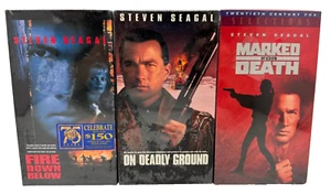 NEW Steven Seagal 3 VHS On Deadly Ground Fire Down Below Marked for Death - Picture 1 of 11