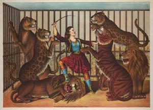 9504.Decoration Poster.Room Wall art.Home decor.Woman Wild Animal handler.Circus - Picture 1 of 1