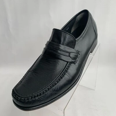 Mocasines Meeting Street Delantal de Cuero Negro Punta Redonda Zapatos Sin Cordones Talla 12M Foto 1 de 4