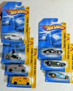 Hot Wheels 2008 New Models 7 Car Bundle#5, 6, 7, 8, 12 in Green and Blue NEW - Picture 1 of 11