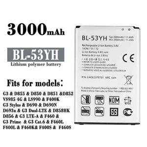 BL-53YH Battery For LG G3 D855 D851 D852 D850 LS990 VS985 4G LS990 F400k - Picture 1 of 5