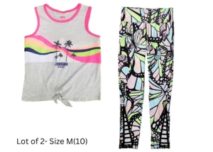 Justice Girls Collection X Butterfly Print Leggings & Graphic Tank Set SZ M(10) - Picture 1 of 9