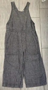 Eileen Fisher Washed Organic Linen Delave Cropped Overalls Size XS Lagenlook - Picture 1 of 4