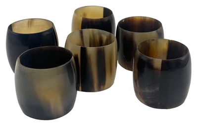 Hermoso Juego de 6 Servilleteros de Cuerno de Imitación, Decoración Natural Única Foto 1 de 4