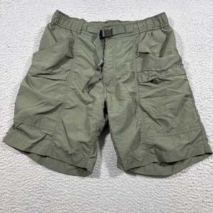 Uniqlo Herren Größe L Shorts Grün Nylon Cargo Gürtel Wandern Militär Ripstop - Bild 1 von 11