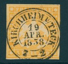 Württemberg Mi. Nr. 7 b zentrisch gest. geprüft Irtenkauf BPP - einwandfrei