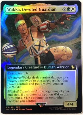 MTG Wakka, Devoted Guardian (Extended Art Foil) Commander Final Fantasy 190 FF10 - Image 1 of 4