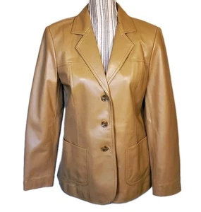 Talbots hellbraune Jacke 100 % weiches Lammleder gefüttert Größe 6 gebraucht, in einwandfreiem Zustand - Bild 1 von 14