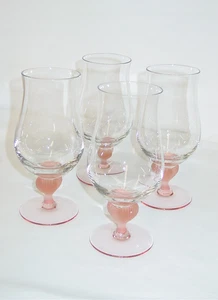 Set of 4 Mikasa Sea Mist Coral Frosted Stem Iced Tea Glasses 6 1/2” Mint - Picture 1 of 3