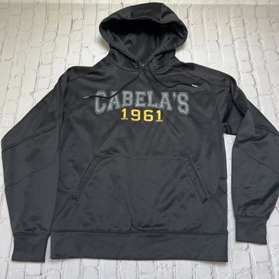 Cabela’s Adulto Hombre’s Mediano Negro Logo Sudadera con Capucha ¡EXCELENTE ESTADO USADO!  Foto 1 de 4