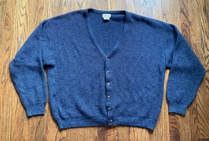 Cardigan maglione vintage St Johns Bay uomo taglia 2XL blu navy made in USA maglia scollo a V - Foto 1 di 10