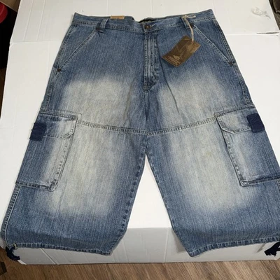 Pantalones Cortos de Jean Jordan Craig Azul Medio Para Hombre 40 Carga Desgastados Pierna Ancha Sueltos Foto 1 de 4