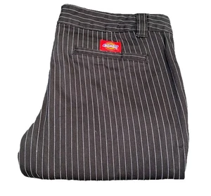 Dickies Pinstripe Pants Black White Women’s Size 11 Vintage Style - Picture 1 of 17