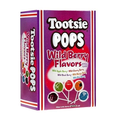 Леденцы Tootsie Pops в ассортименте дикая ягода в индивидуальной упаковке 100 штук - Изображение 1 из 4