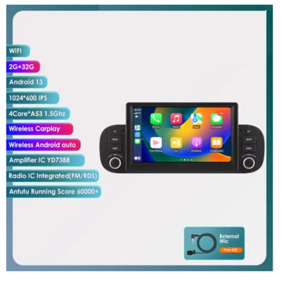 Autoradio Fiat Panda 2013-2020 Stereo Doppio Din Android 12 Navigatore Carplay - Immagine 1 di 4