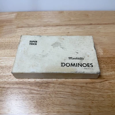 Puremco "Super Thick" Dominoes - No 816 - White / Black Pips ( Dots) - image 1 of 4