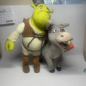 Shrek 2 Shrek & Donkey Plush Figure Nanco DreamWorks - Picture 1 of 17