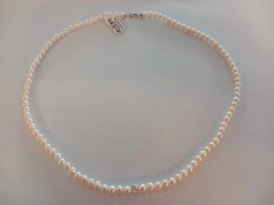 Collana girocollo filo fi perle 4-4,5 mm donna/ragazza oro bianco 9 kt 375 % - Immagine 1 di 3