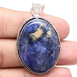 Pendant Sodalite Gemstone Gift For Her Silver Jewelry 2" - Picture 1 of 7