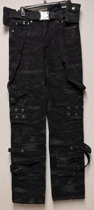 Guapi Jeans Mens Size 30x36 Black Grunge Stacking Cargo Rave Heather Streetwear - Picture 1 of 6