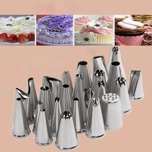 Pastry Decorating Cream Mouth Stainless Steel Icing Flower Cake Piping Nozzles - Picture 1 of 11