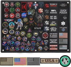 Tactical Patch Display Board - 24 x 18 Inch Foldable Military Black - Picture 1 of 7