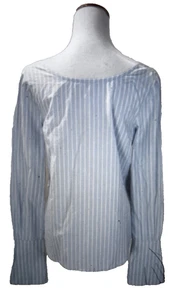 Camisa Top Marco Mujer Talla L Azul con Rayas Blancas Precio de venta sugerido por el fabricante $275 - Imagen 1 de 7