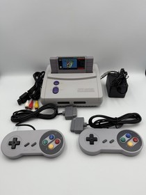 Super Nintendo SNES JR Console Bundle - Super Mario World - 2 Controllers Wires!