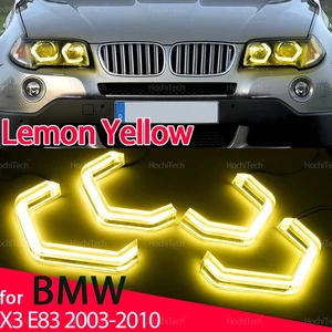 4pcs Lemon Yellow CSL M4 Style LED Angel Eyes Kit DRL for BMW X3 E83 2003-2010  - Picture 1 of 13