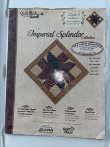 JoAnn Fabrics Edredón Bloque del Mes IMPERIAL SPLENDOR Bloque 9 Flor de Viento 2009 - Imagen 1 de 2
