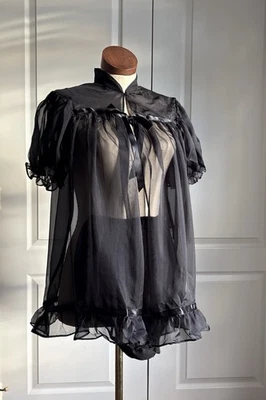 Black Chiffon Baby Doll Ladies Sleep Set  Size Large by Secrets In Lace 51726 - Image 1 of 4