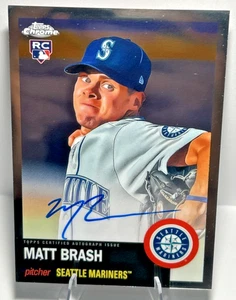 2022 Topps Chrome Platinum Matt Brash Rookie Auto #CPA-MBR Mariners RC - Bild 1 von 2