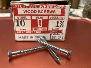Wood Screws 1 3/4" Long 10 Diameter, Open Box of 48 - Picture 1 of 1