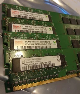 4 x 512MB (2GB) DDR2 PC2-5300 555 HYNIX/INFINEON 240 PIN - Picture 1 of 2