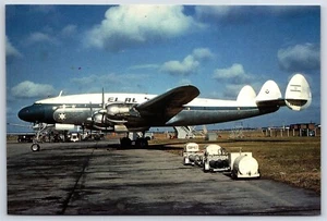 Flugzeug Postkarte EL AL Israel Airlines L-049 Lockheed Constellation 4X-AKD EO16 - Bild 1 von 2