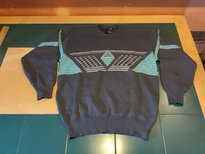 Vintage DEMETRE Pure Virgin Wool Ski Sweater Retro Medium Sweatshirt - Picture 1 of 12
