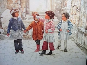 PRINT TO FRAME Israeli Children Acre Gordon Wetmore Promise Land Vintage - Picture 1 of 6