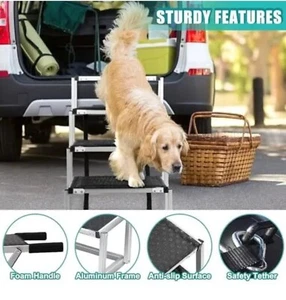 Dog Folding Portable Step For , Bed Cars And SUV 150 Pound New Open Box - Picture 1 of 8