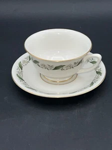 Royal Jackson Magnolia Fine China Footed Cup & Saucer Set Gold Trim Discontinued - Picture 1 of 8