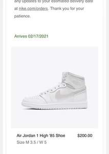 Auténtico AJ1 Jordan 1 Alto OG 85 Gris Neutro Talla 3.5 M / 5W (BQ4422-100) - Imagen 1 de 3