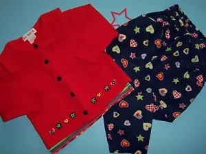Gymboree DE COLECCIÓN NIÑAS "CAPE BAD" JUEGO DE 2 PIEZAS...PEQUEÑO...ETIQUETA ARCO IRIS...PRIMAVERA 1997 - Imagen 1 de 5