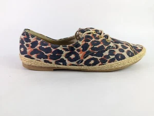 Marks And Spencer Animal Print Lace Up Espadrille Shoes UK 4 EU 37 Worn Once - Picture 1 of 6