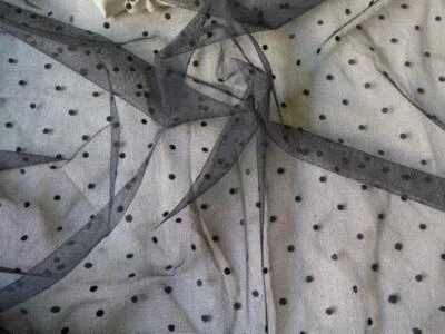 Black Lace Fabric Polka Dots Tulle Lace Fabric Tutu Dress Fabric DIY Bridal Gown - Image 1 of 4