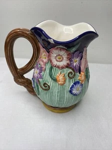 Fitz and Floyd Keramik Krug Kanne handbemalt 1994 Floral Keramik - Bild 1 von 10
