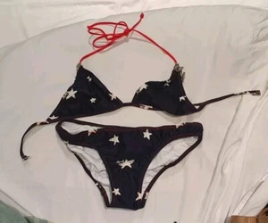 Tigerlily size 8 Red Blue White Star Aussie Flag Bikini Set w/Silver Dangle New! - Picture 1 of 4