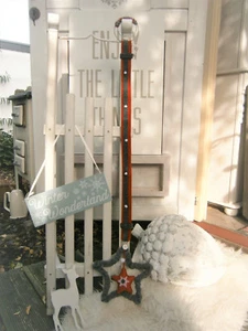 ★ FILZSTERN GRAU ROT TÜRHÄNGER FENSTERDEKORATION ca.90cm LANDHAUS SHABBY X-MAS ★ - Bild 1 von 3