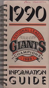 Giants 1990 Media Guide with 27 Autographs-Clark,Baker,Carter,Williams,etc - Picture 1 of 3