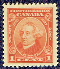 CANADA SC#141 SIR JOHN A MCDONALD 1927 1¢ ORANGE MH VF-XF 89 (CS04)