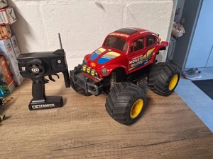 Vintage Tamiya 1:32 RC car Monster Beetle + remote from 1987 RARE! - Picture 1 of 10